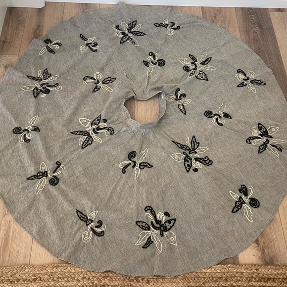 🩶 True Vintage Gray Circle Skirt Sequins L - Picture 1 of 9